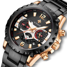 WWOOR 8880 New Arrival Men Watches Chronograph Wristwatch Gold Sports Watch Quartz Military Relogio Masculino Factory